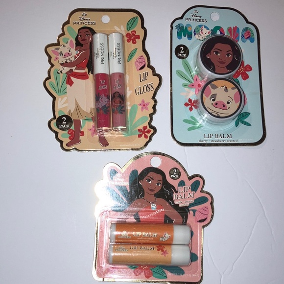 Disney Other - Disney Princess Moana Lip Gloss and‎ Balm Set (3 packs -6 items total)